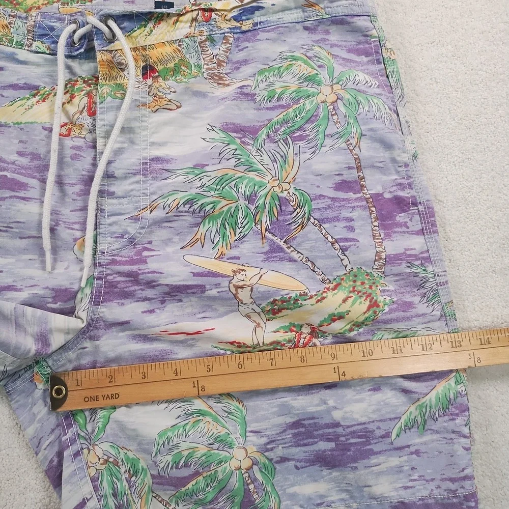 VTG POLO Ralph Lauren Swim Trunks Men's XL Cotton Blend Hawaiian Surf Beach EUC